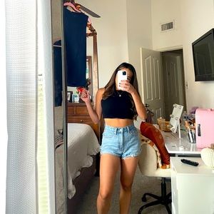 Cute TopShop High Waisted Denim Shorts